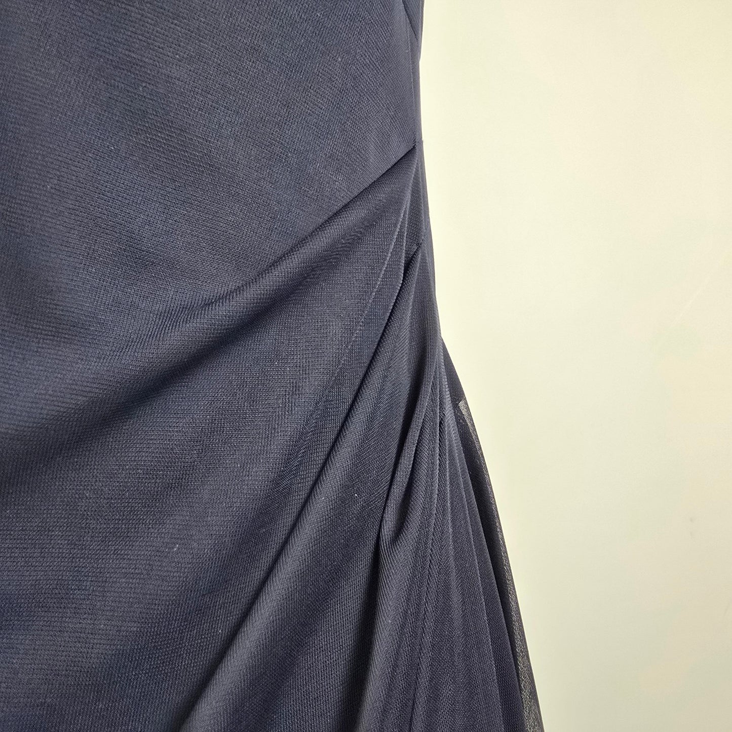 Xscape Navy Blue Beaded Neckline Event Gown Size 14