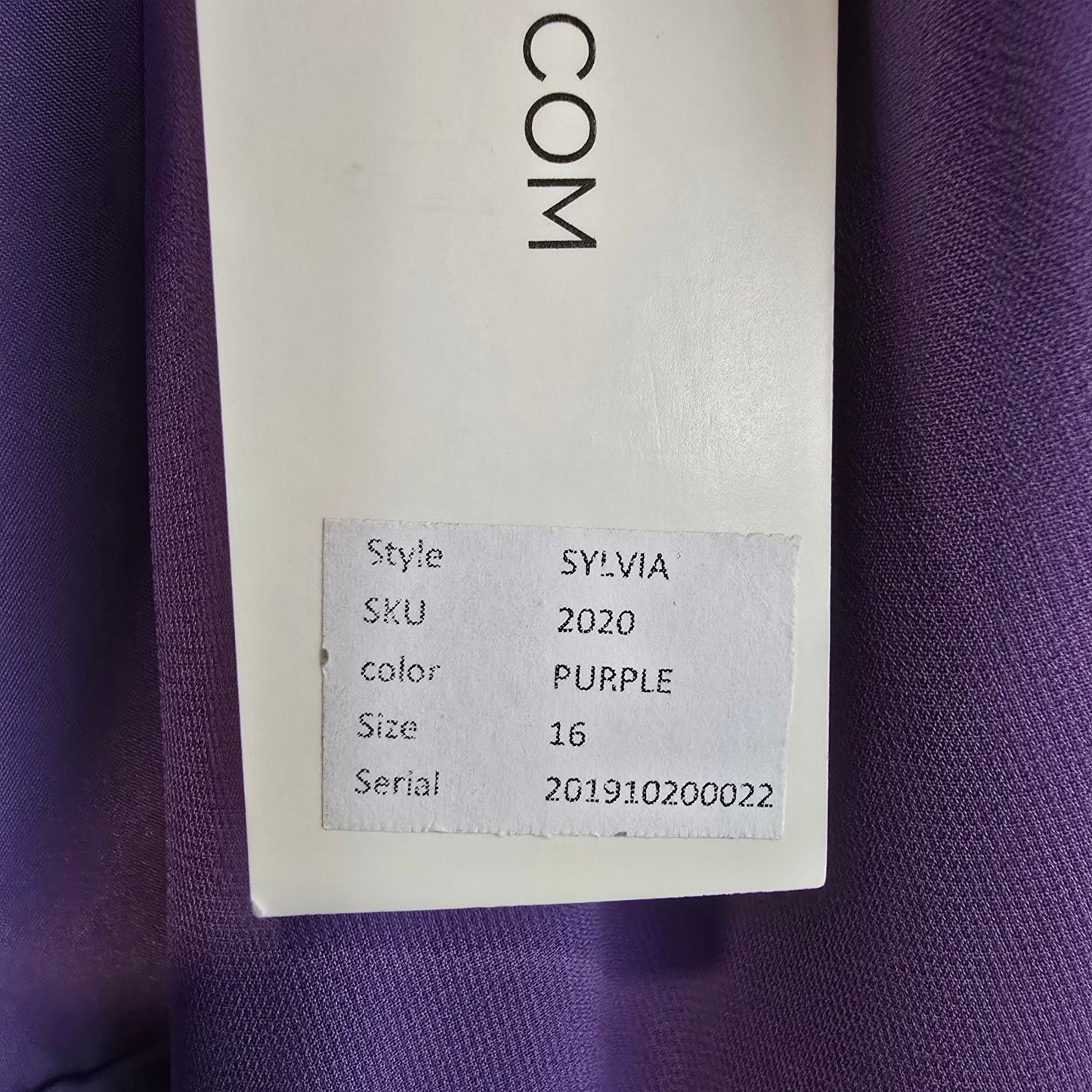 Gigi Gather & Gown Purple Drop Shoulder Bridesmaid Gown Size 16