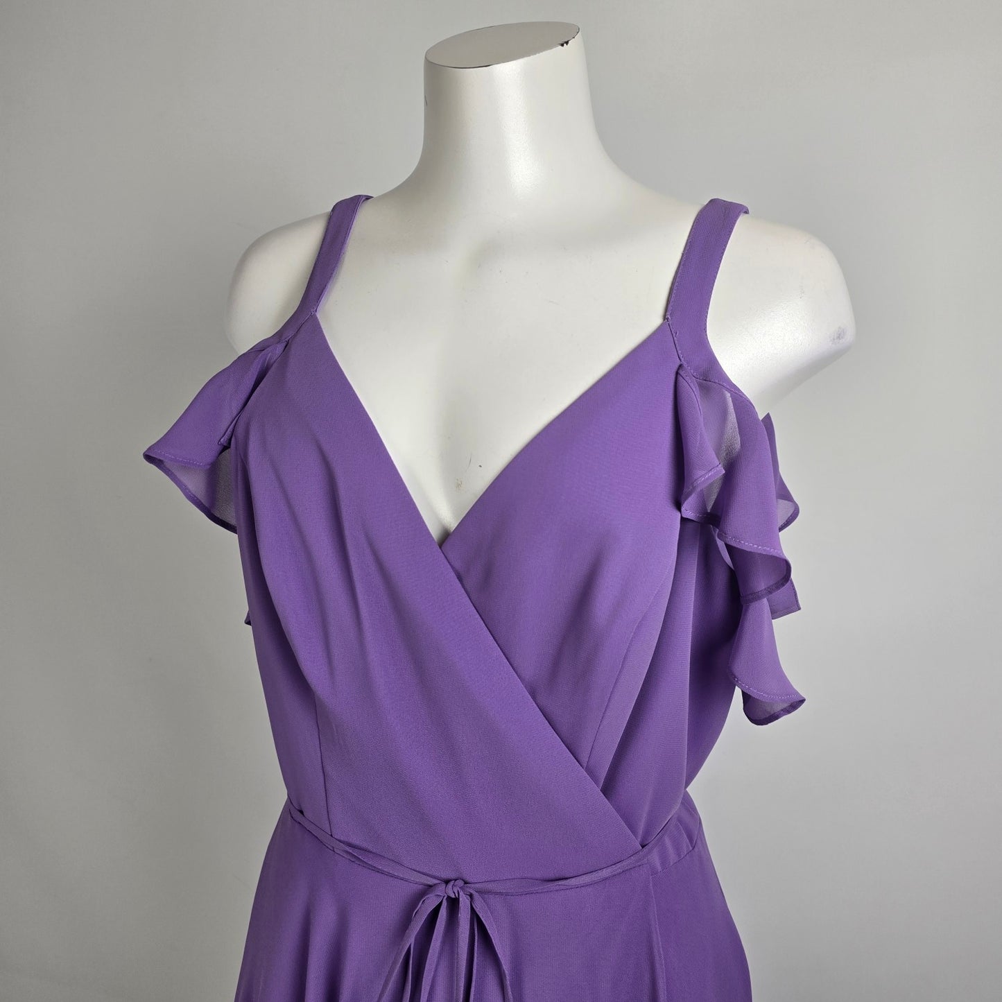 Gigi Gather & Gown Purple Drop Shoulder Bridesmaid Gown Size 16