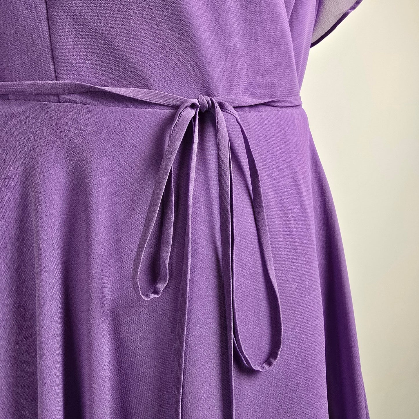 Gigi Gather & Gown Purple Drop Shoulder Bridesmaid Gown Size 16