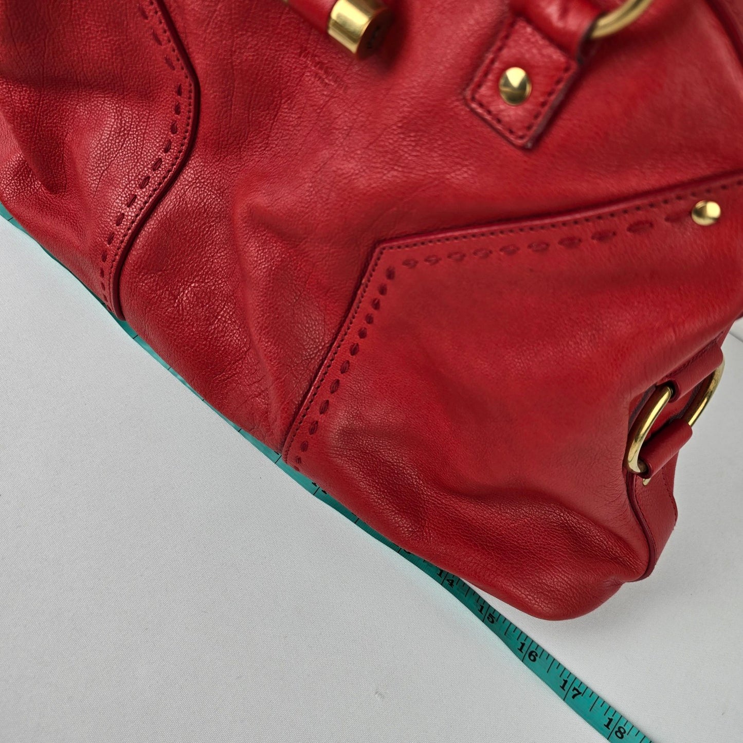 Yves Saint Laurent Muse Red Leather Purse Bag