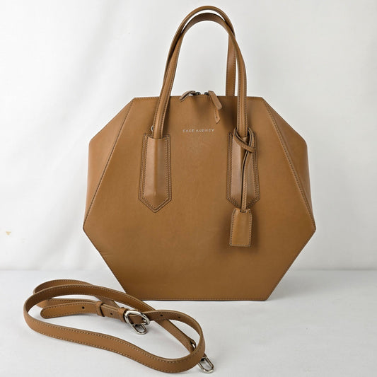 Sage Aubrey Luna Brown Leather Top Handle Purse