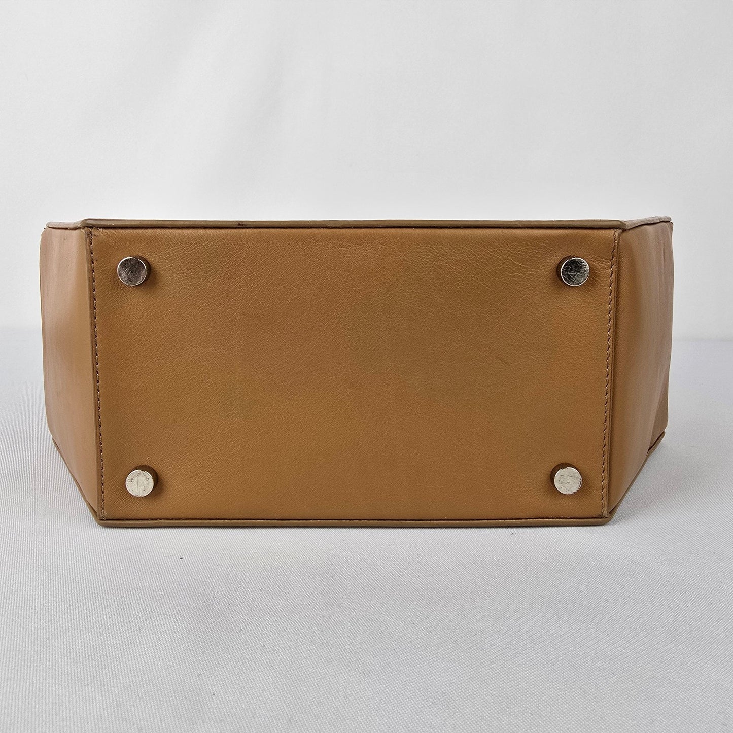 Sage Aubrey Luna Brown Leather Top Handle Purse