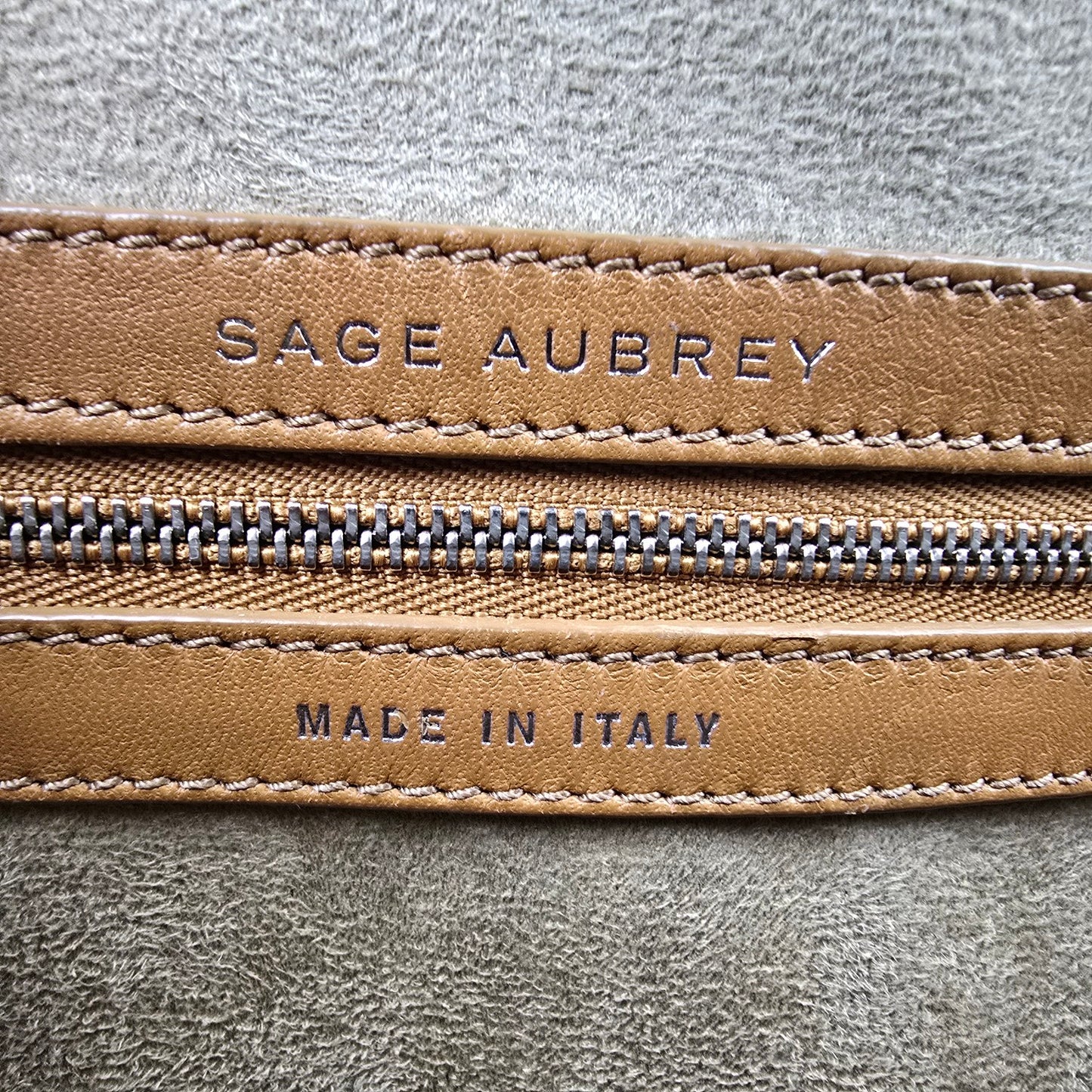 Sage Aubrey Luna Brown Leather Top Handle Purse