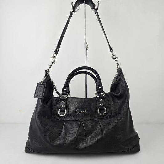 Coach Ashley Satchel Black Leather Satchel Purse