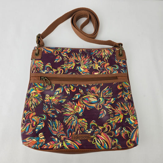 Sakroots Purple Floral Crossbody Purse