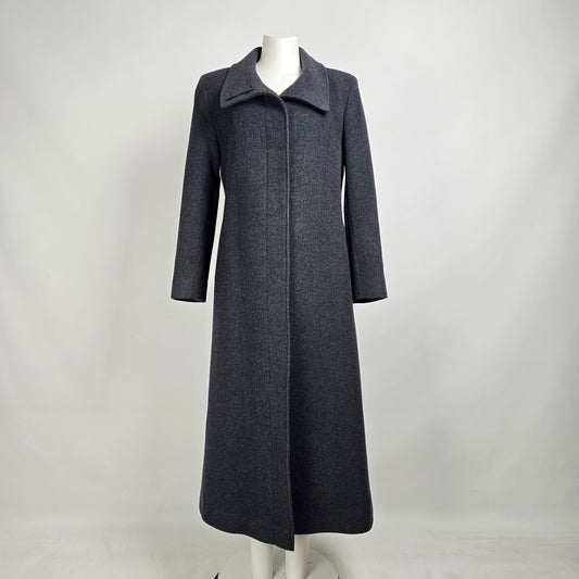 Mallia Grey Wool & Cashmere Long Jacket Size 8