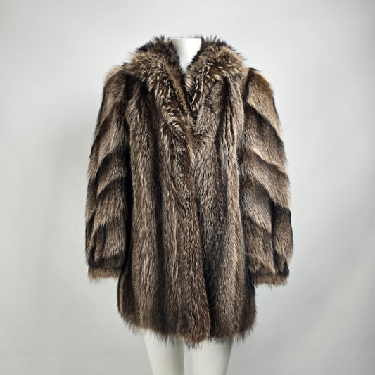 Vintage Hurtig Raccoon Fur Coat Jacket Size M/L