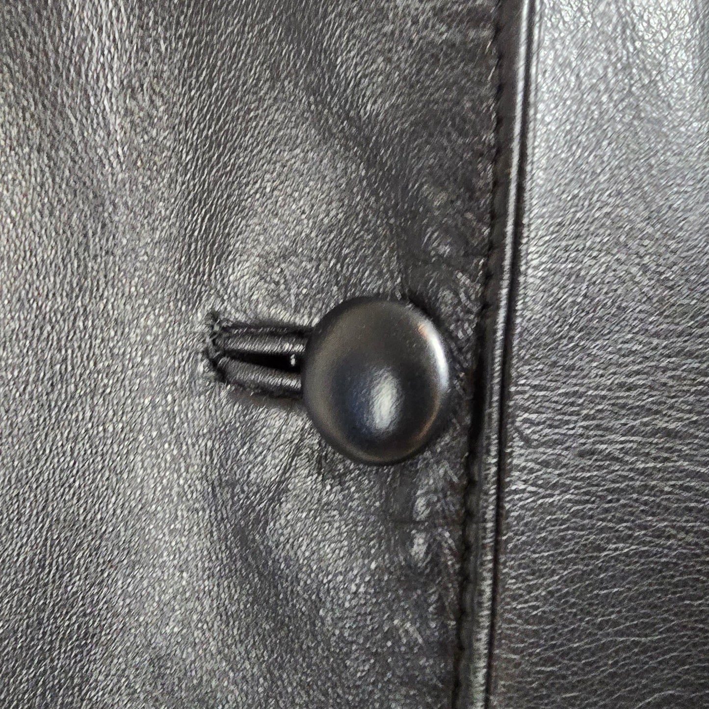 Vintage The Leather Rack Black Long Jacket Size M/L
