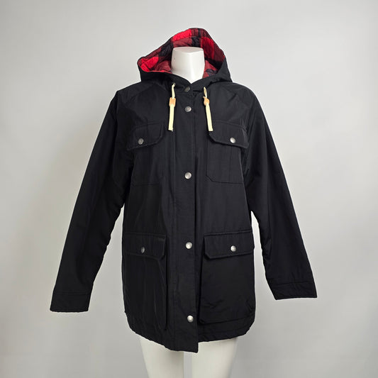 Woolrich Advisory Black & Red Plaid Wool Insulated Parka Size XL