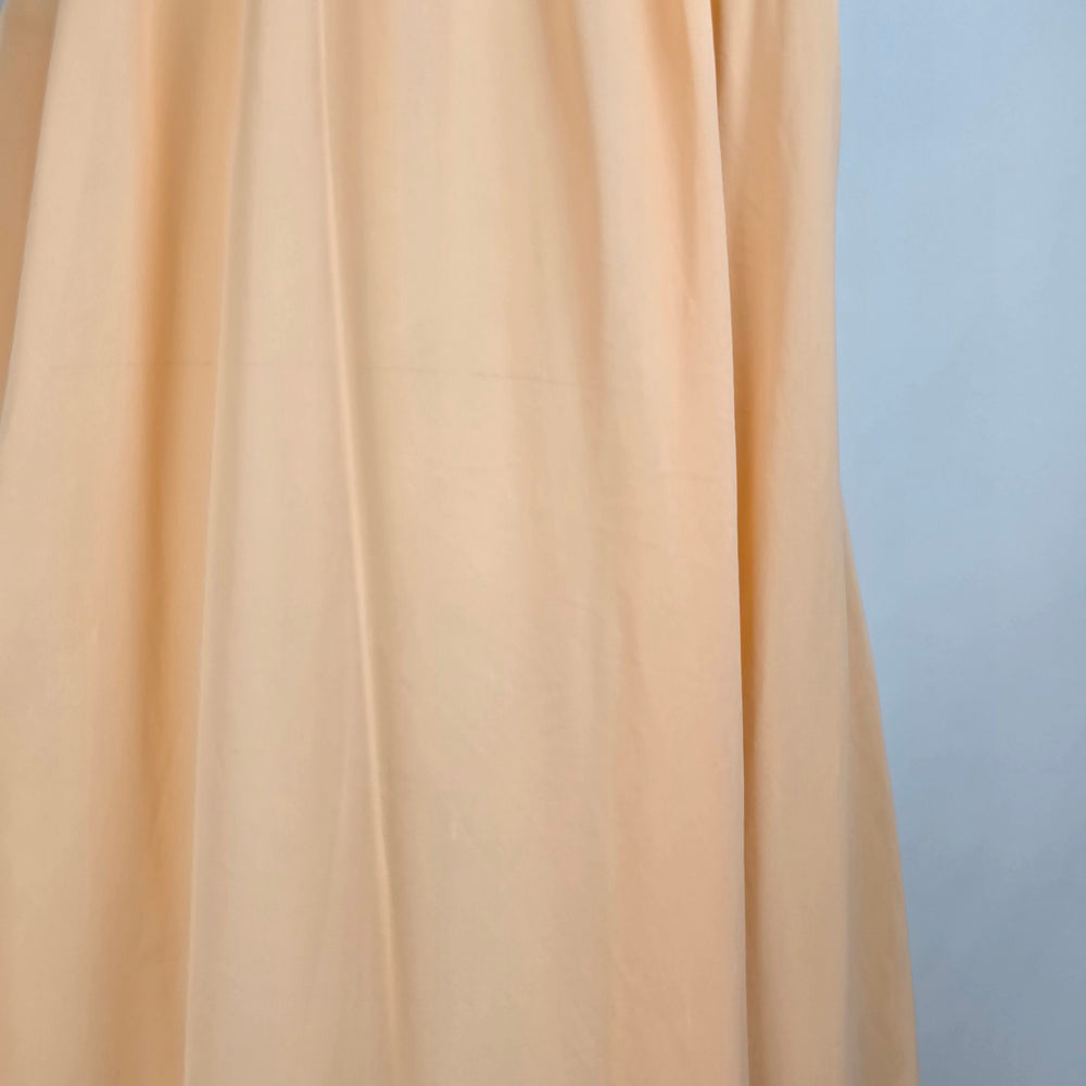 Vintage Peach Lace Trim Lingerie Long Dress Size S