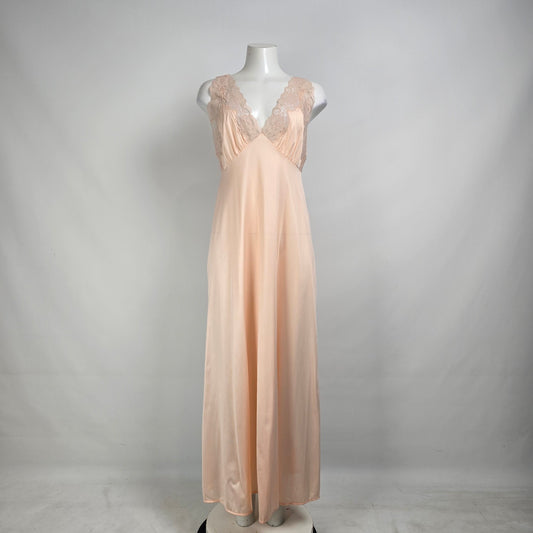 Vintage Pink Lace Lingerie Slip Dress Size M