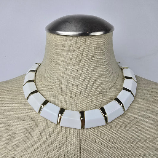 Vintage White Lucite Collar Necklace
