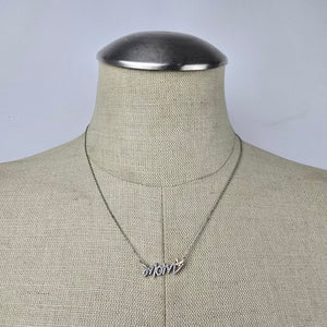 Mom Crystal Pendant Silver Necklace