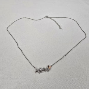 Mom Crystal Pendant Silver Necklace