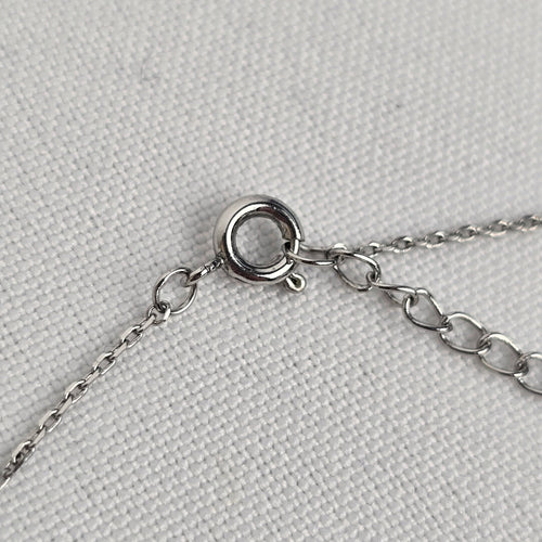 Mom Crystal Pendant Silver Necklace