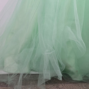 Blush Prom Green Beaded Mermaid Tulle Grad Gown Size 8
