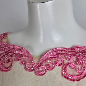 Angela & Allison Pink Lace Mermaid Grad Event Gown Size 10