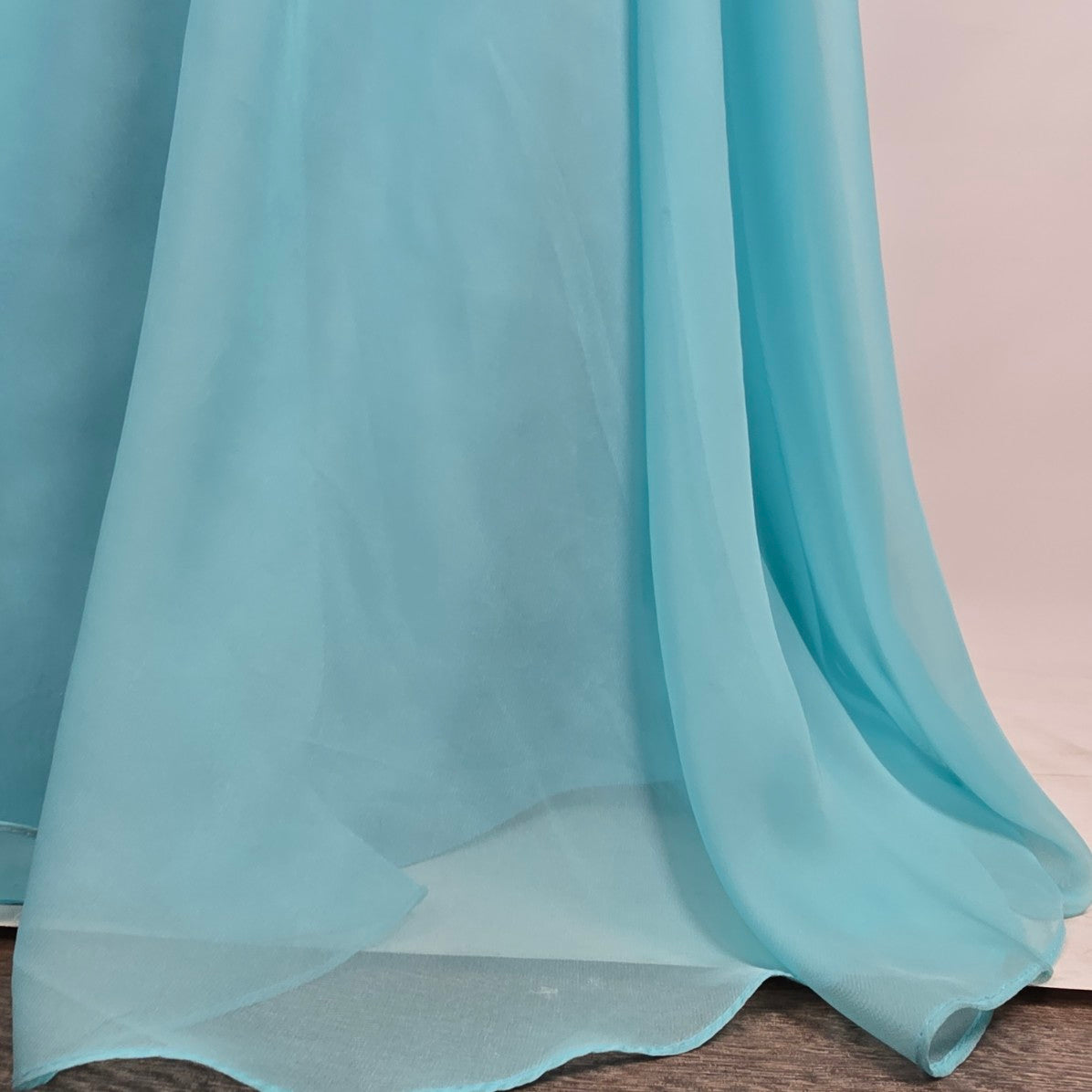 Intrigue Blue Crystal Beaded Top Grad Event Gown Size 12
