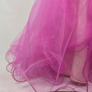 Blush Prom Pink Beaded Floral Lace Mermaid Tulle Grad Gown Size 6
