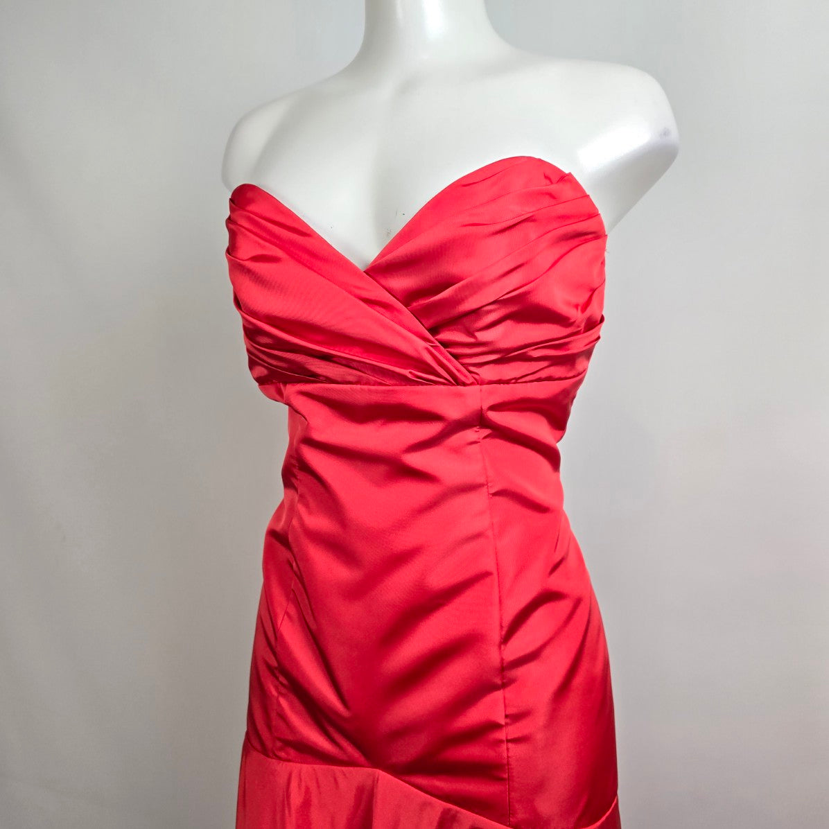 Handmade Red Satin Mermaid Event Grad Gown Size L