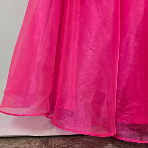 Riva Designs Pink Crystal Beaded Mermaid Grad Event Gown Size 4