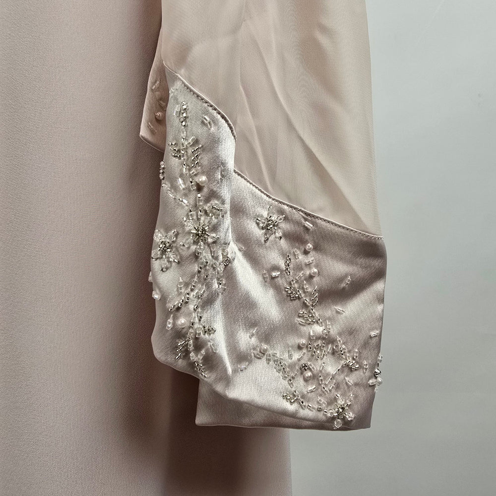 Montage Beige Crystal Beaded Eventwear Dress Size 6