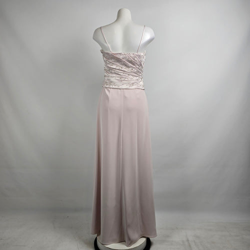 Montage Beige Crystal Beaded Eventwear Dress Size 6