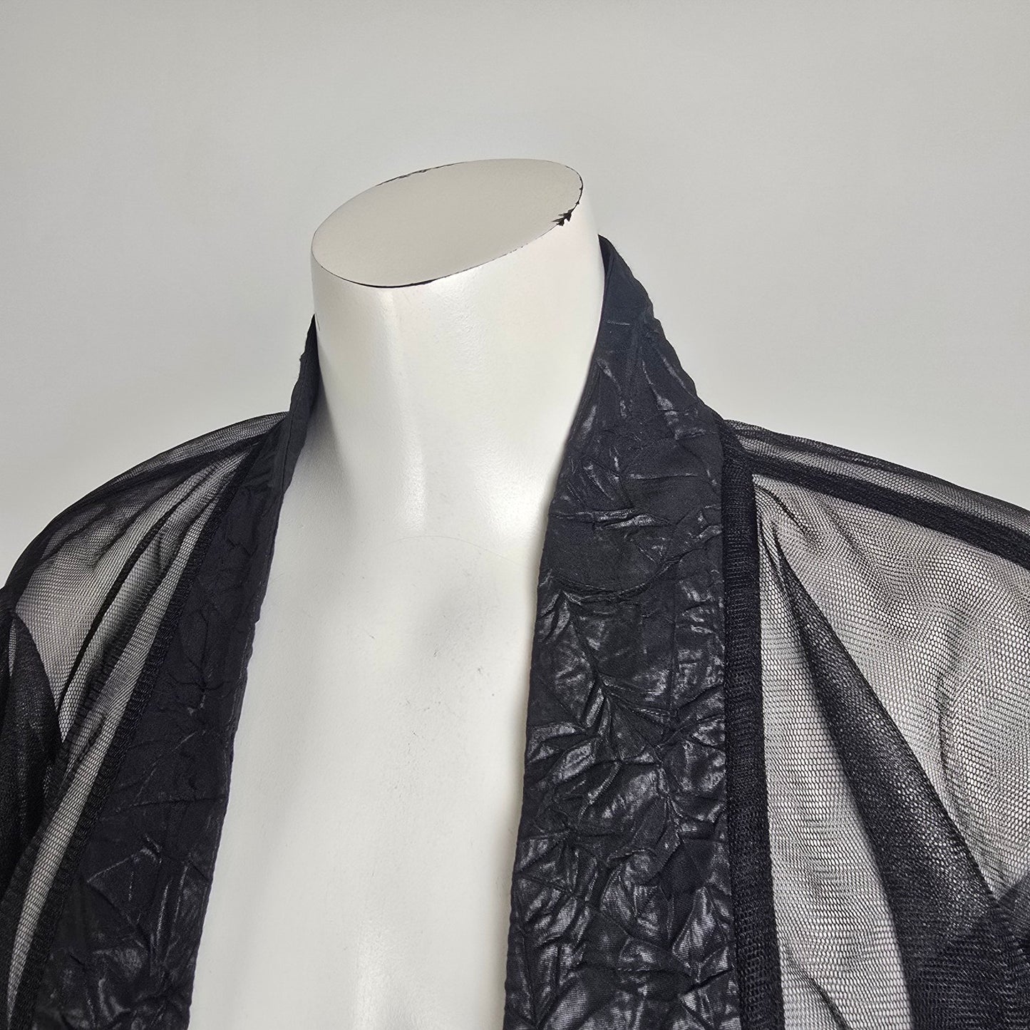 Gershon Bram Black Sheer Cropped Jacket Size XL