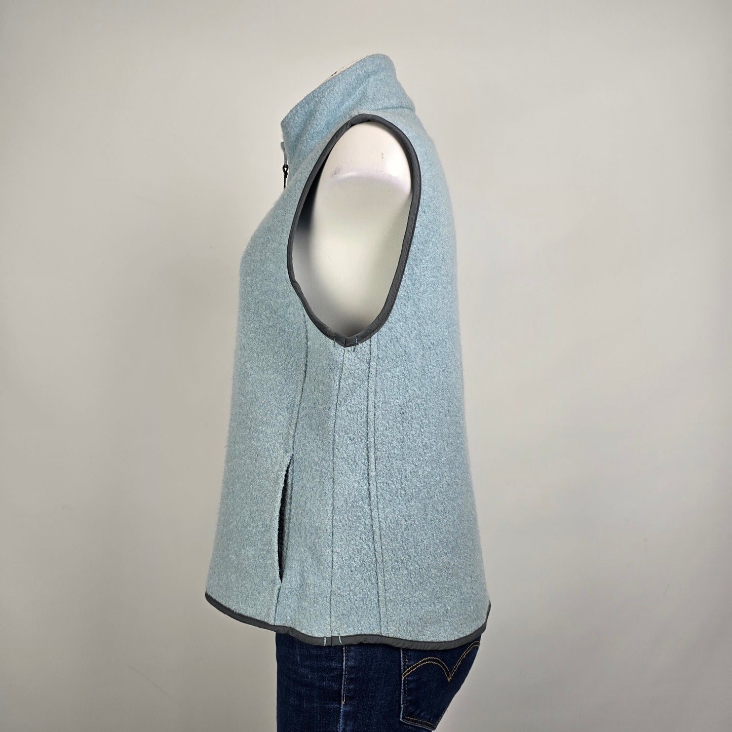 Vintage Woolrich Blue Wool Zip Up Vest Size XL