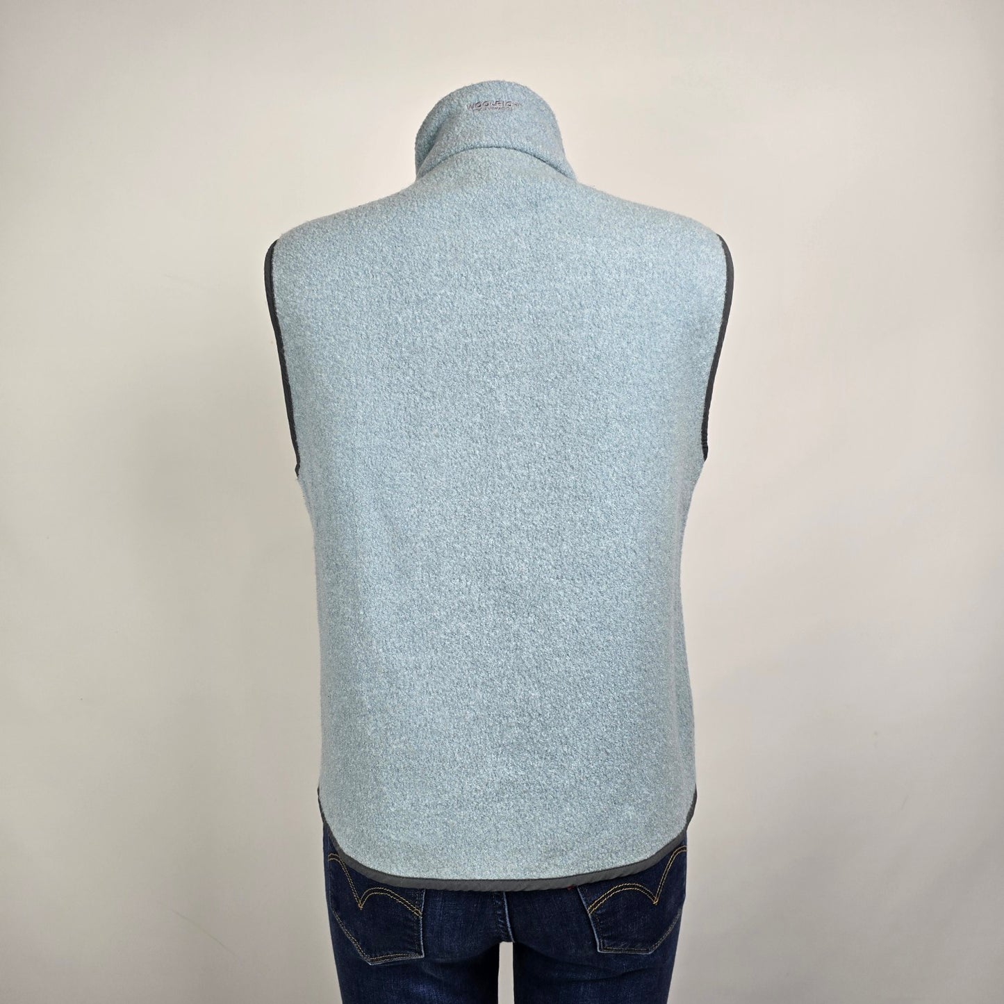 Vintage Woolrich Blue Wool Zip Up Vest Size XL