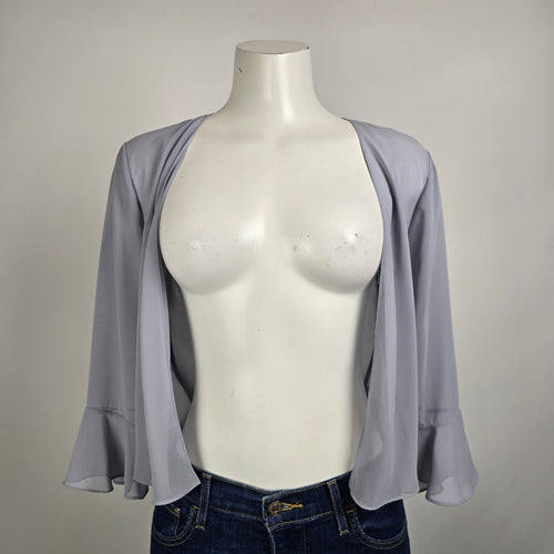 Morilee Dove Grey Chiffon Eventwear Cardigan Size 10