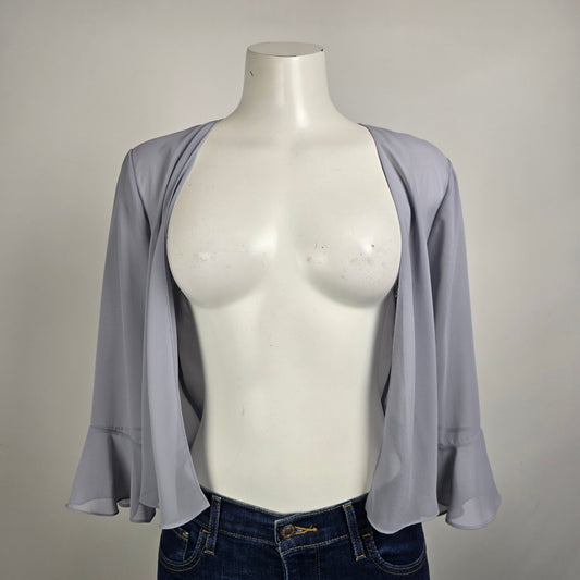 Morilee Dove Grey Chiffon Eventwear Cardigan Size 10