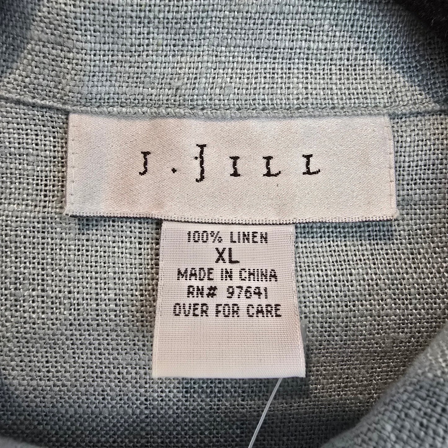 J-Jill Blue Linen Button Up Top Size Xl
