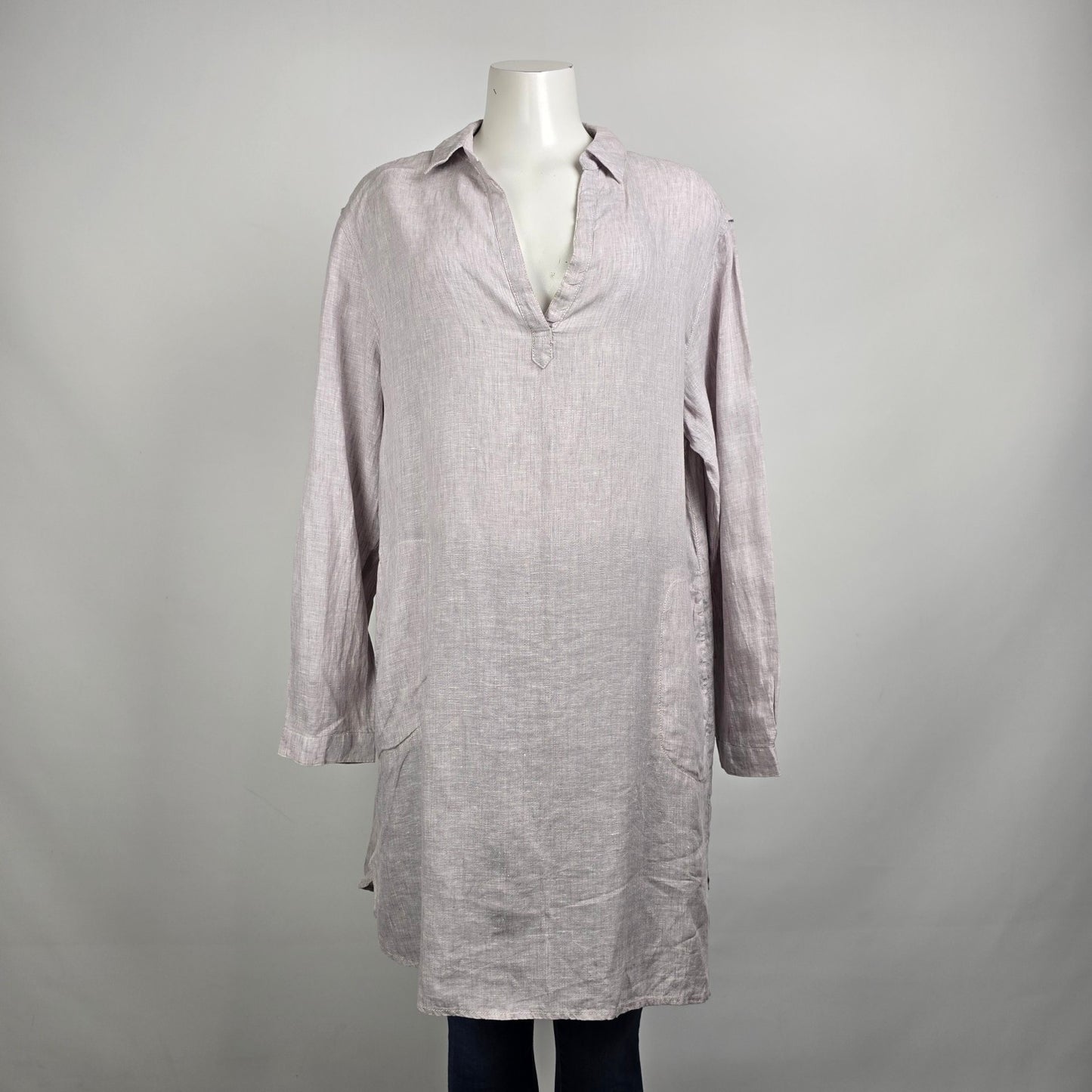 C&C California Grey Linen Tunic Top Size XL