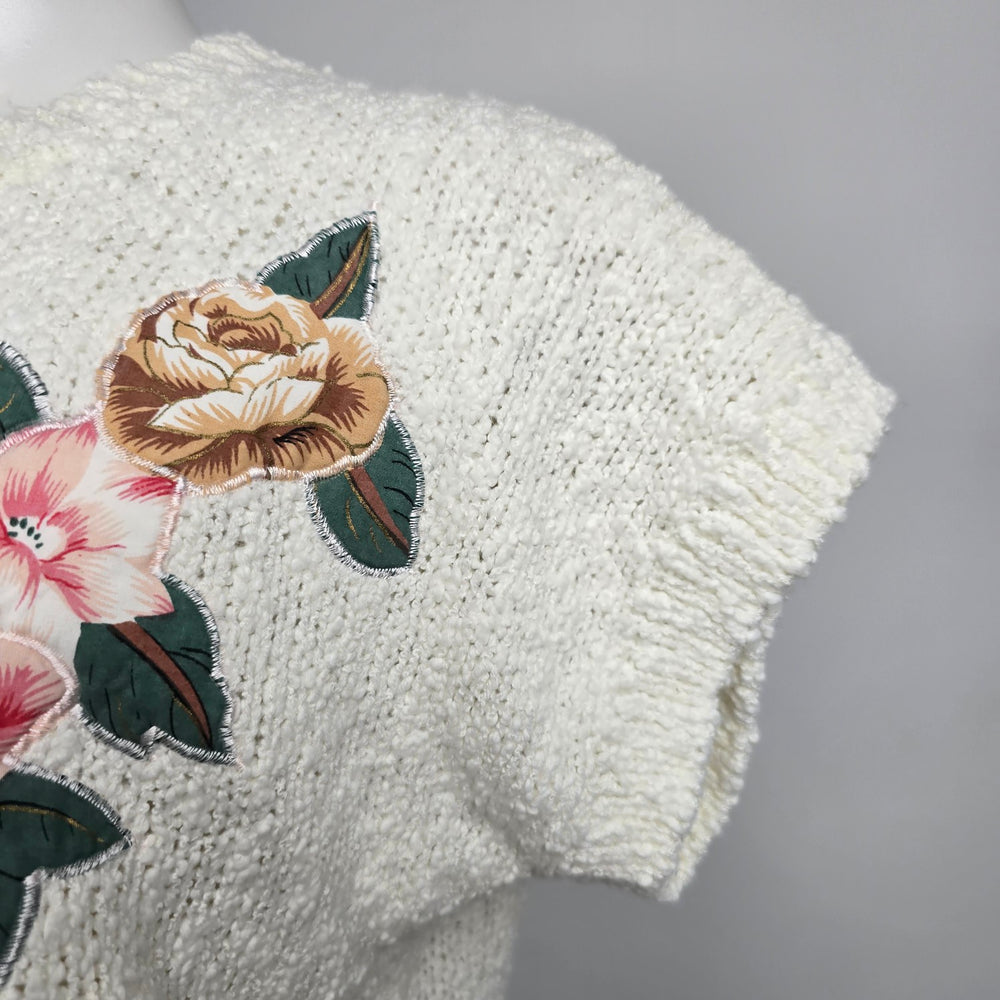 Vintage Bay Club Floral Knit Sweater Size M