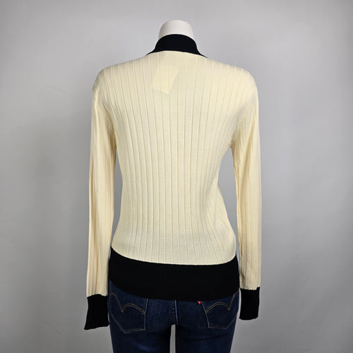 Beutler Swiss Design Cream Zip Up Cardigan Size S/M