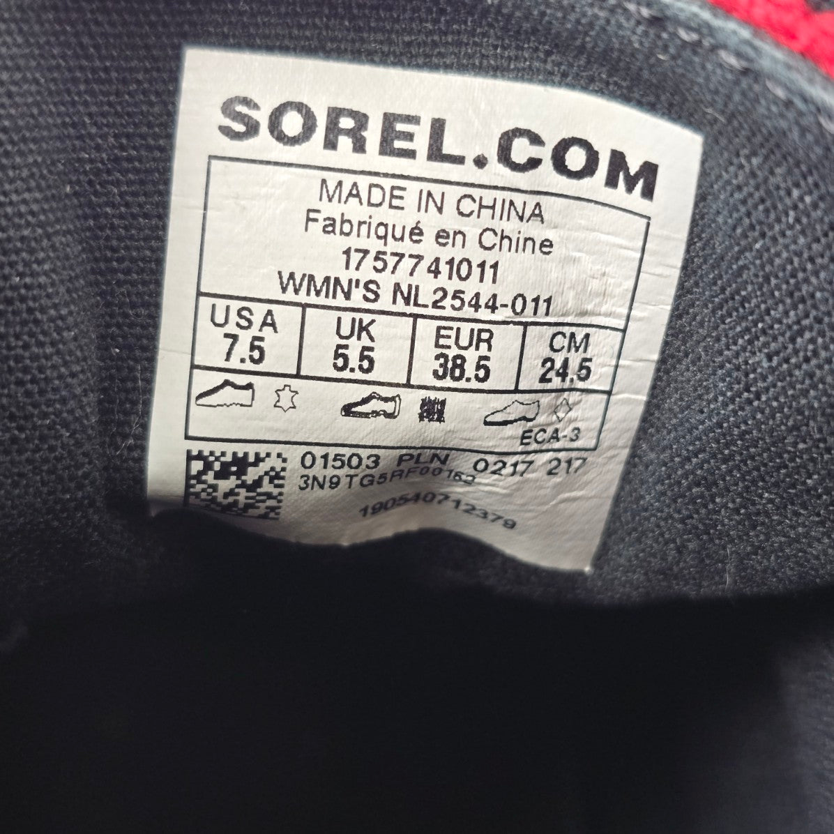 Sorel Out N About Red Plaid Waterproof Duck Boots Size 7.5