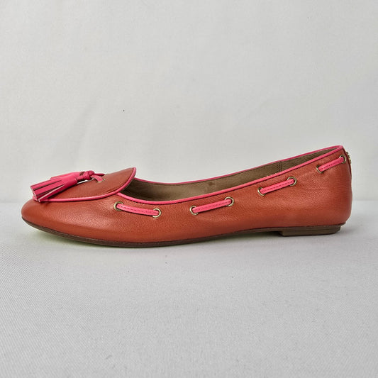 Coach Malika Pink Tassel Leather Ballet Flats Size 7