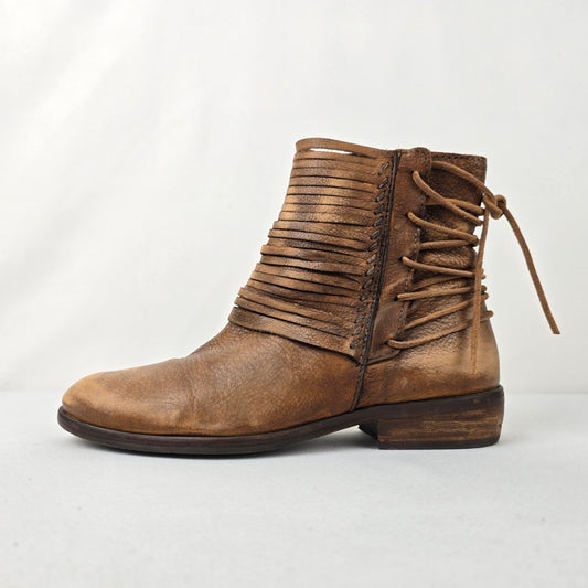 Veracruz Brown Strappy Ankle Boots Size 7