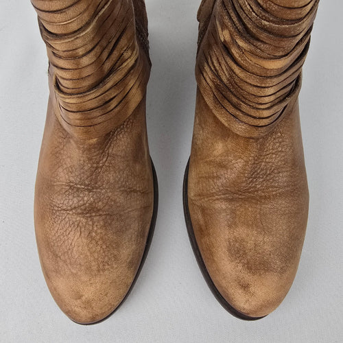 Veracruz Brown Strappy Ankle Boots Size 7