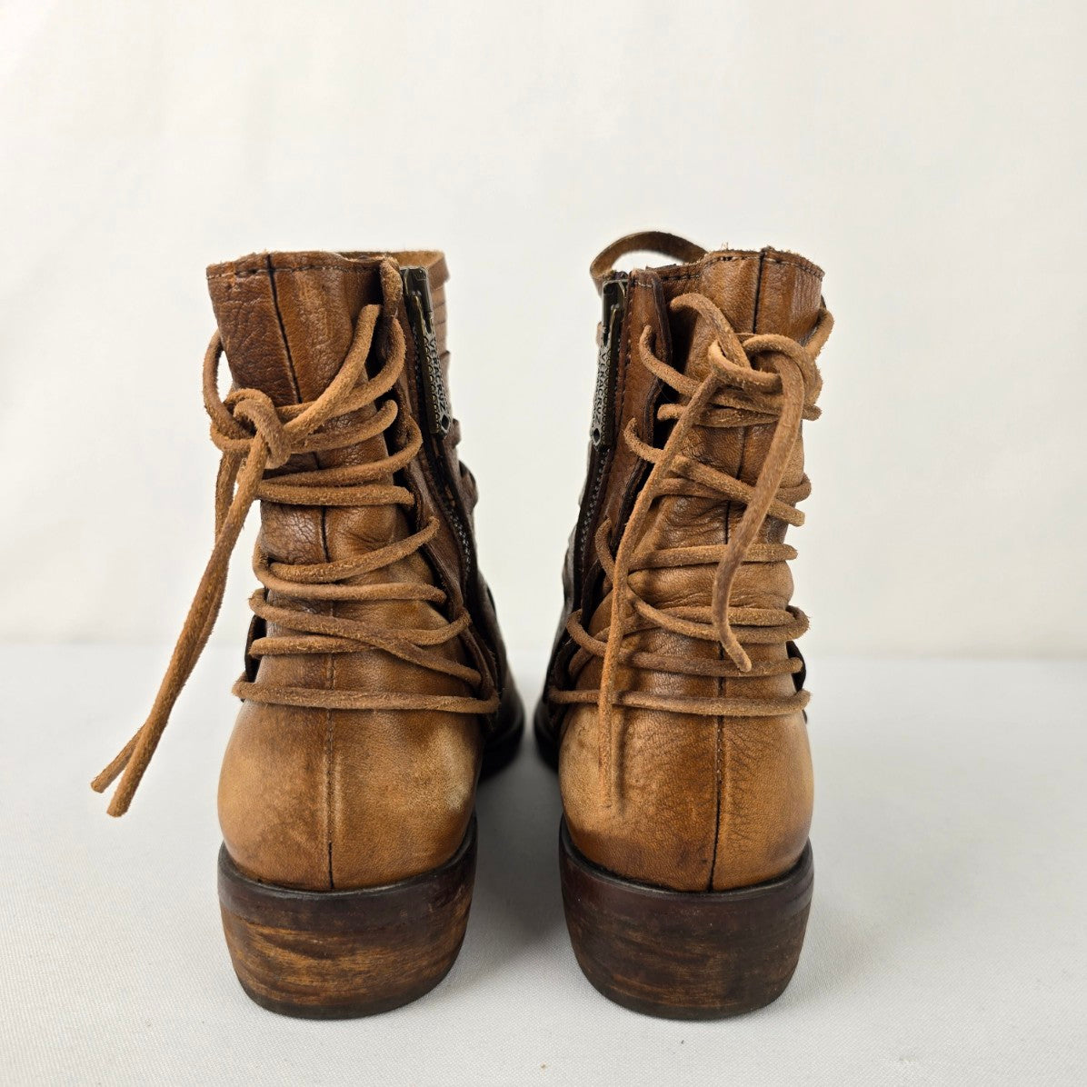Veracruz Brown Strappy Ankle Boots Size 7
