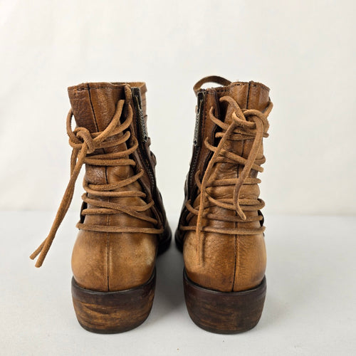 Veracruz Brown Strappy Ankle Boots Size 7