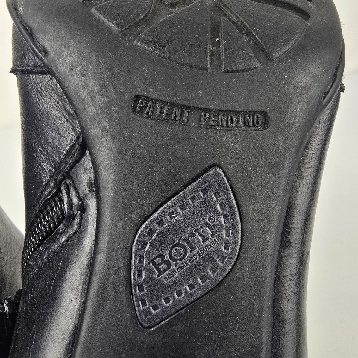 Born Black Leather Heeled Bootie Size 8