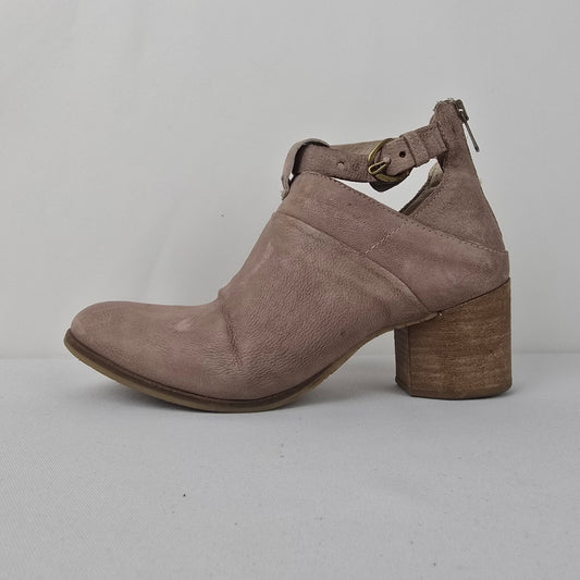 Mjus Taupe Cutout Heeled Boots Size 7