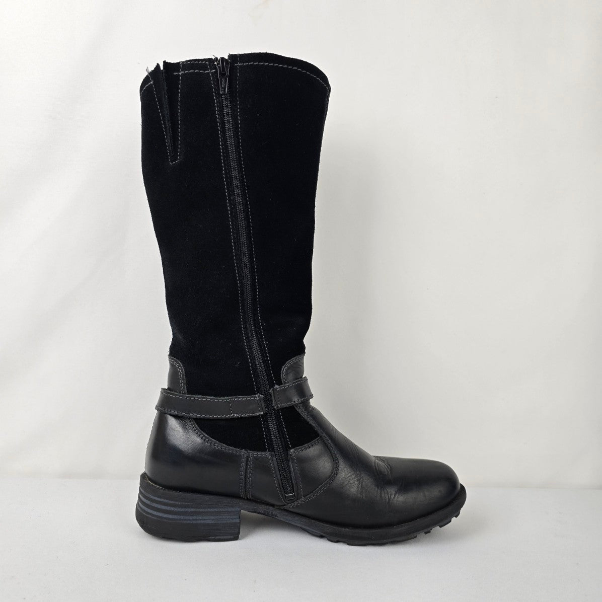 Josef Seibel Black Leather Winter Boots Size 9