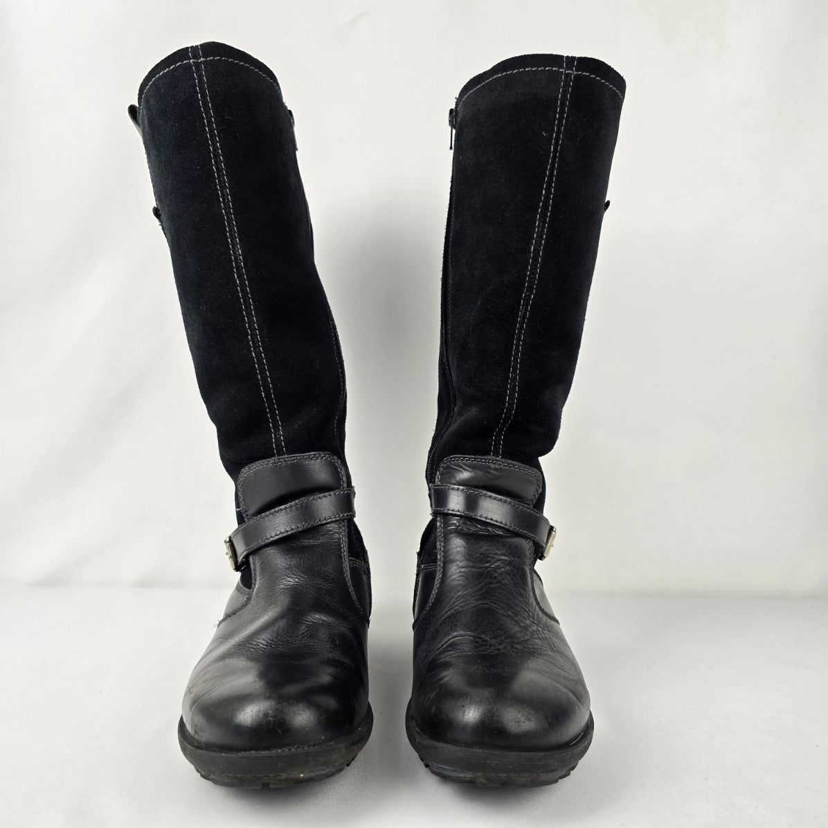 Josef Seibel Black Leather Winter Boots Size 9