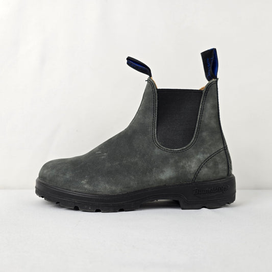 Blundstone Grey Leather Pull On Ankle Boots Size 7.5