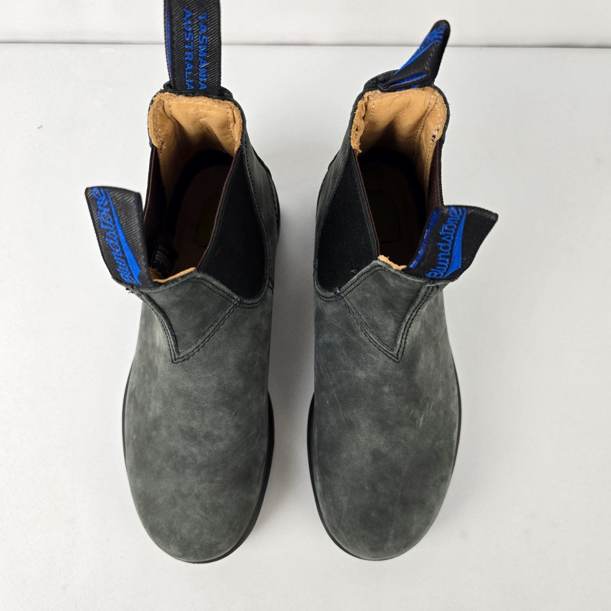 Blundstone Grey Leather Pull On Ankle Boots Size 7.5