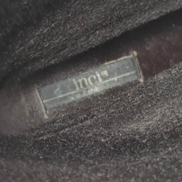 Inci Taupe Suede & Leather Wedge Heel Boots Size 9